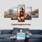 تابلوه المسيح الراعي - 5 قطع